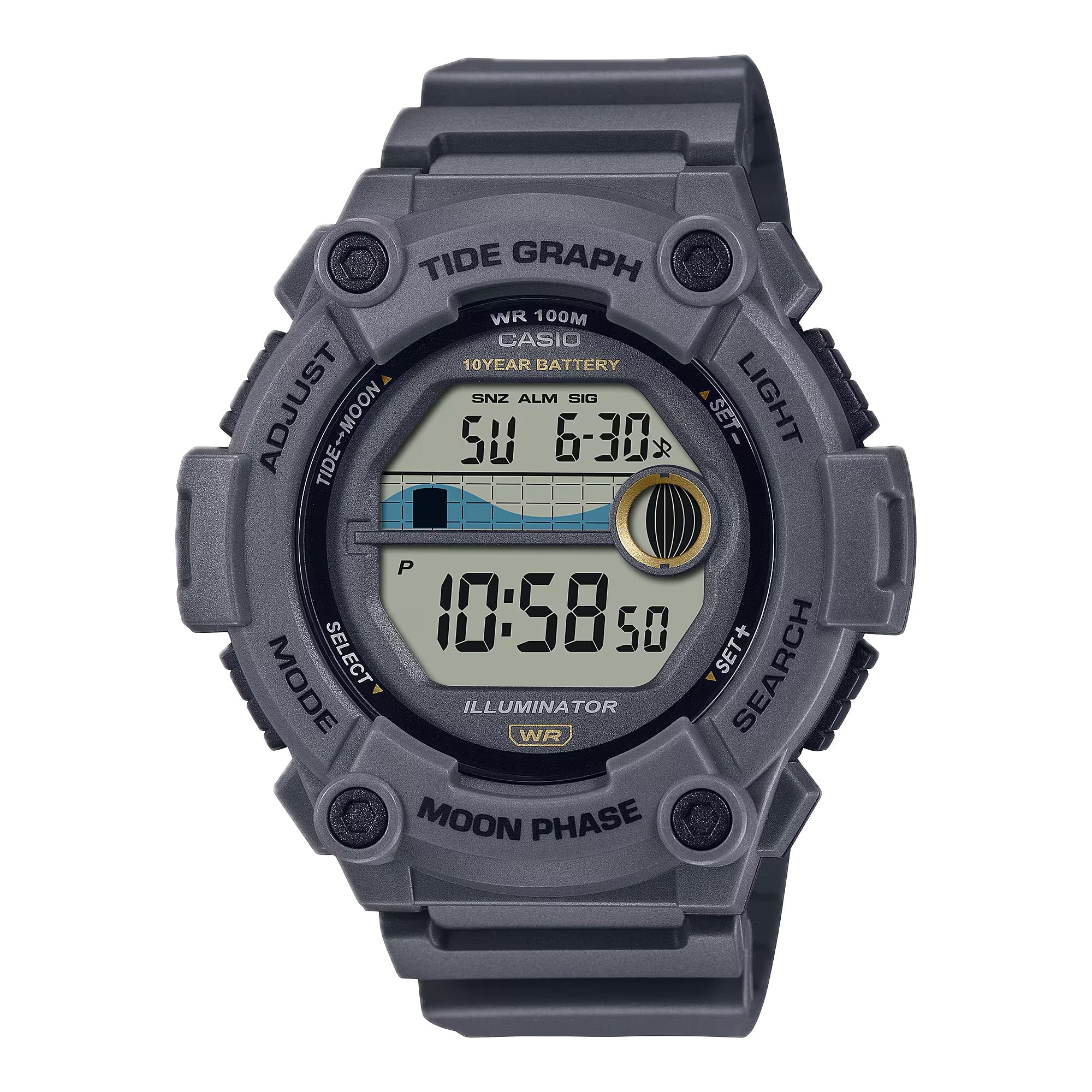 Casio Men Digital Watch with Gray Band- WS-1300H-8AVCF