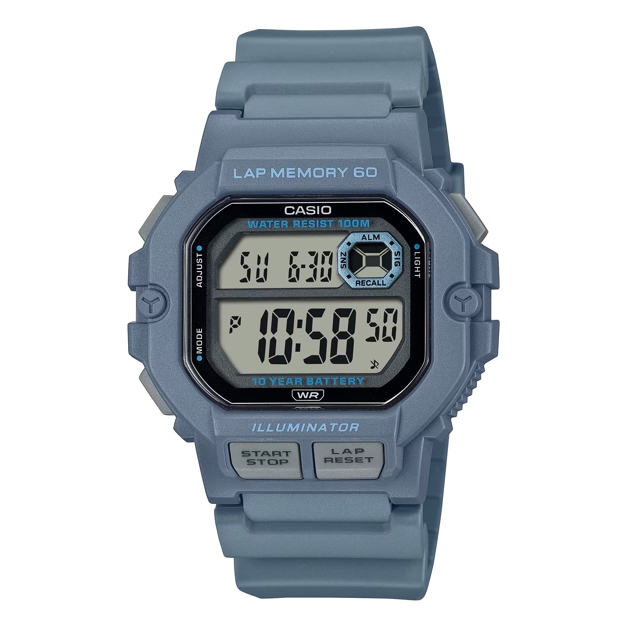Casio Men Blue Digital Sport Watch with Grey Dial - WS-1400H-2AVCF