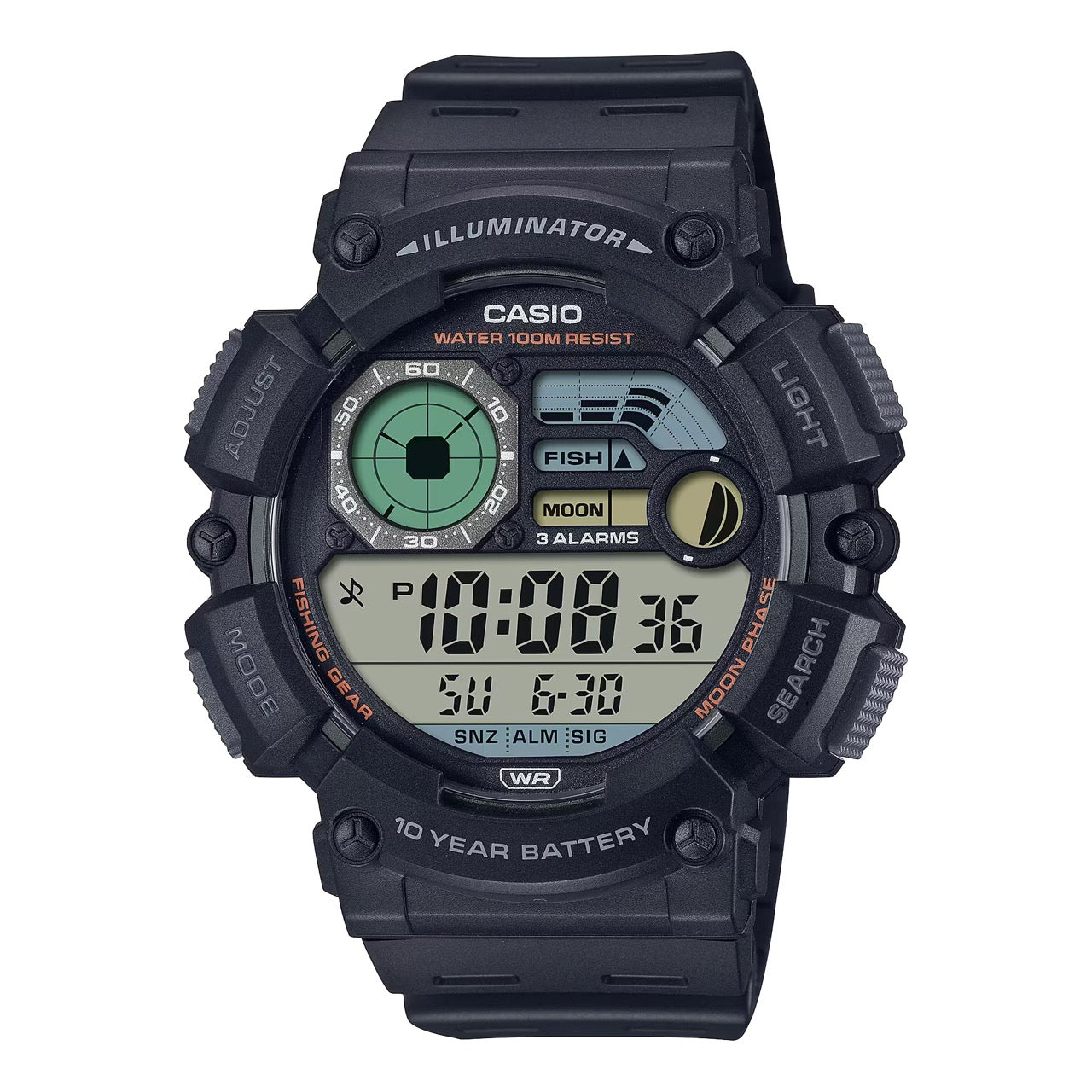 Casio Men Digital Watch with Black Band- WS-1500H-1AV