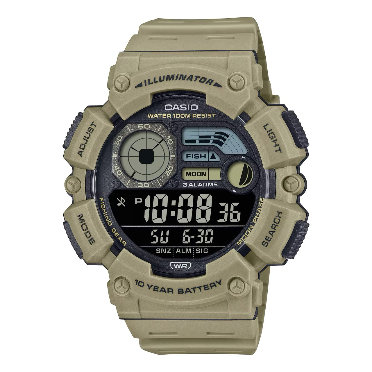 Casio Men Digital Watch with Beige Band- WS-1500H-5BVCF