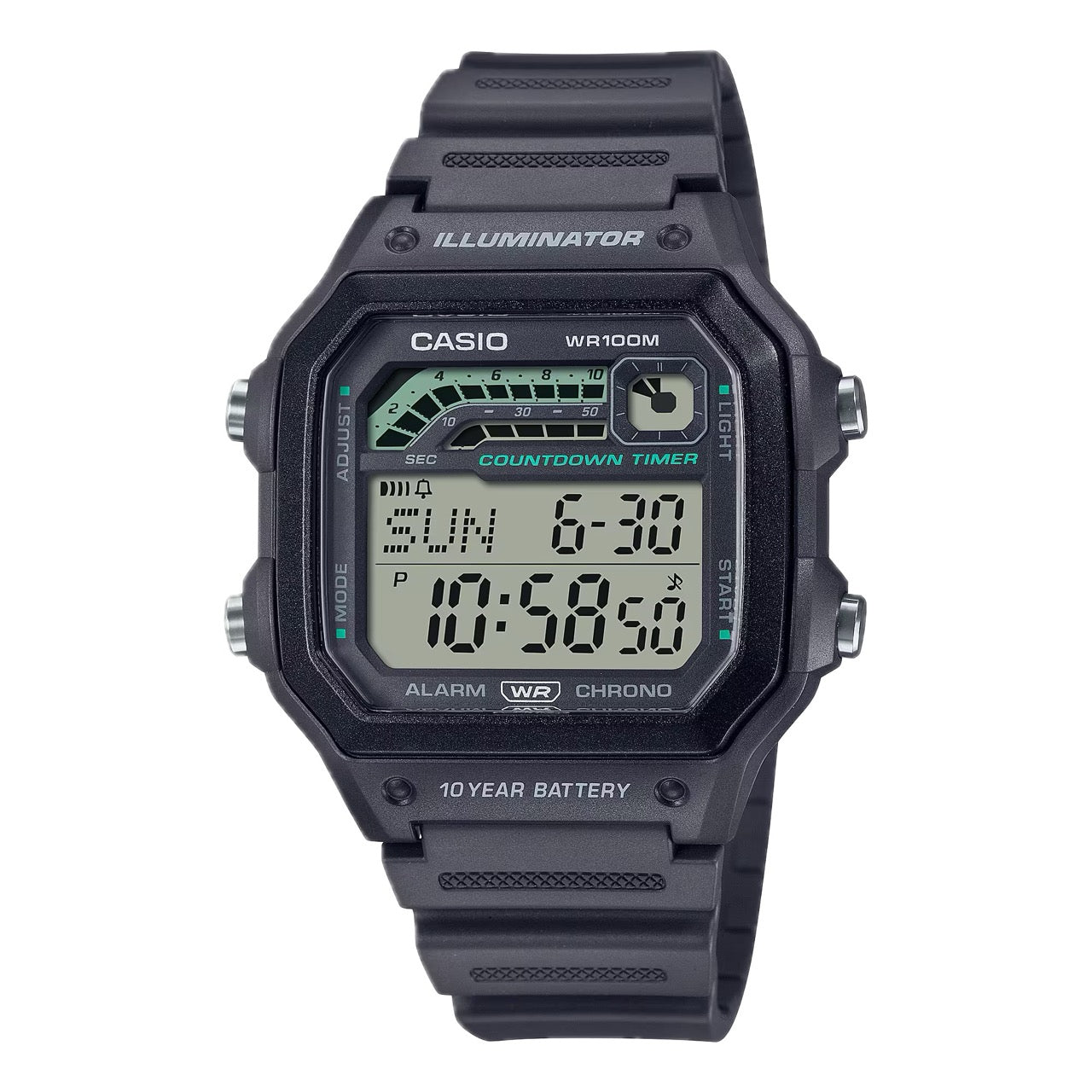 Casio Men Digital Watch with Gray Band  - WS-1600H-8AVCF