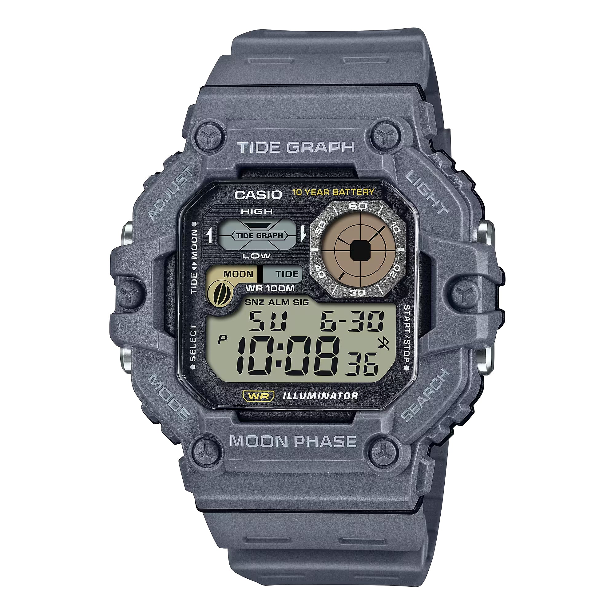 Casio Men Digital Watch with Gray Resin Band - WS-1700H-8AVCF