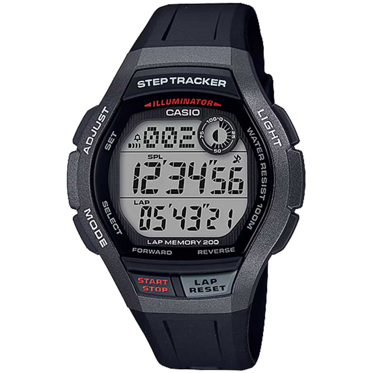 Casio Men Digital Watch with Black Band - WS-2000H-1AVCF